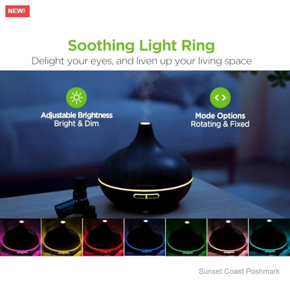 Ultrasonic Aromatherapy Diffuser with 10 Essential Oils Set, 400ml